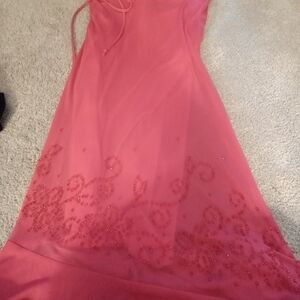 Bebe Coral Dress with Silver Accents